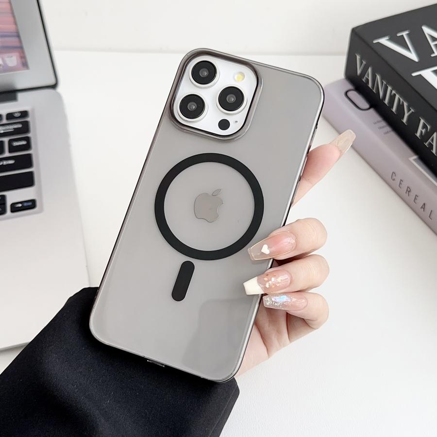 Ультратонкий прозрачный магнитный чехол для iPhone 16 15 14 13 12 11 Pro Max iPhone16 с беспроводной зарядкой, прозрачная задняя крышка