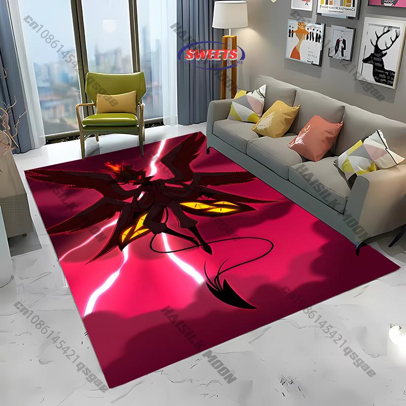 1PC L-Luc1fer M0rningstar H-Hazbin Hotel Theme Carpet, Living Rooms Bedroom Entrance Door Decor Mat, Kids' Play Non-slip Rugs