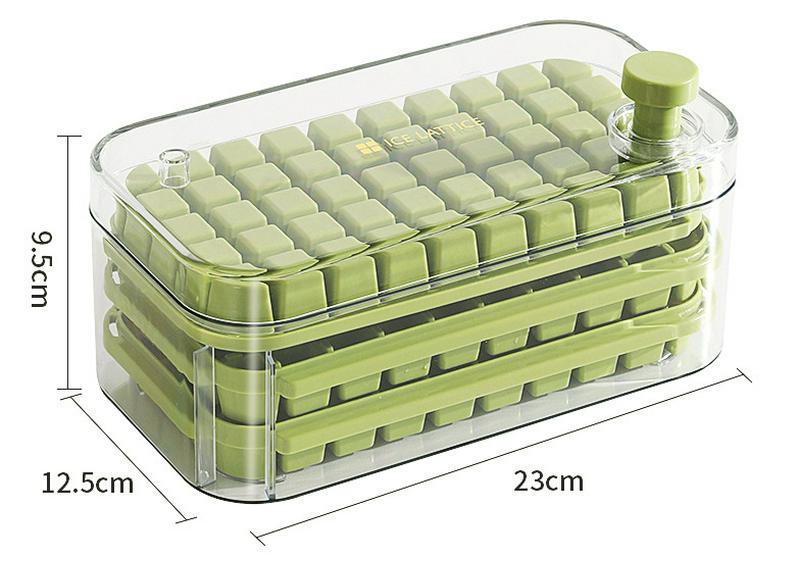 Silicone Ice Cube Tray with Easy Release & Double Layer Storage