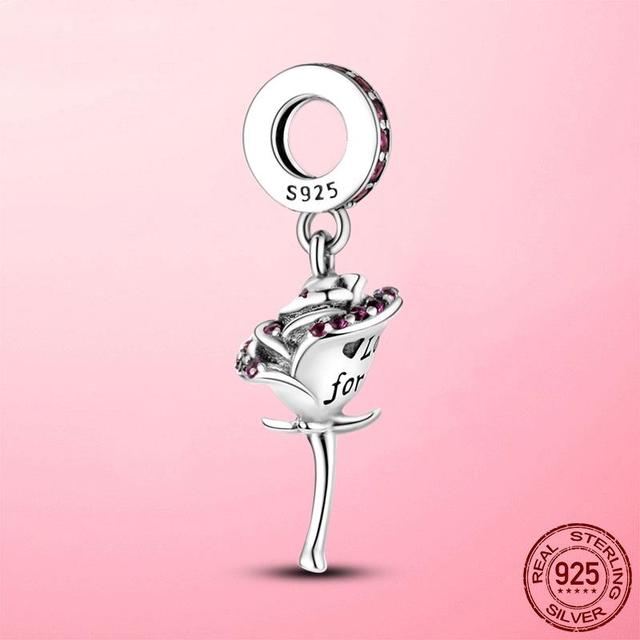 925 Sterling Silver O Pendant Love Heart Snake CZ Clip Charm Beads Fit Original Women Bracelet Bangle Silver 925 Jewelry