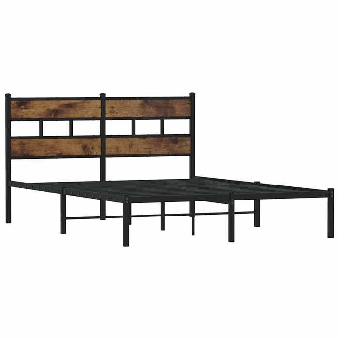 VidaXL Cadre de lit en métal sans matelas chêne fumé 140x190 cm 4017053