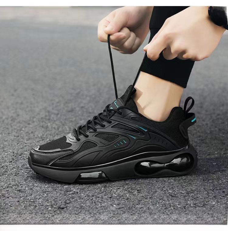 2024 Осень Мужская Универсальная Спортивно-Повседневная Черная Обувь для Бега и Тренировок с Мягкой Подошвой.