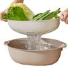Colander and Bowl Set, 36.4cm Wide X 24.2cm Deep X 11cm High, Two-Layer, Shallow Vegetable Drainer, Strainer, Tabletop Drainer, Vegetable Strai