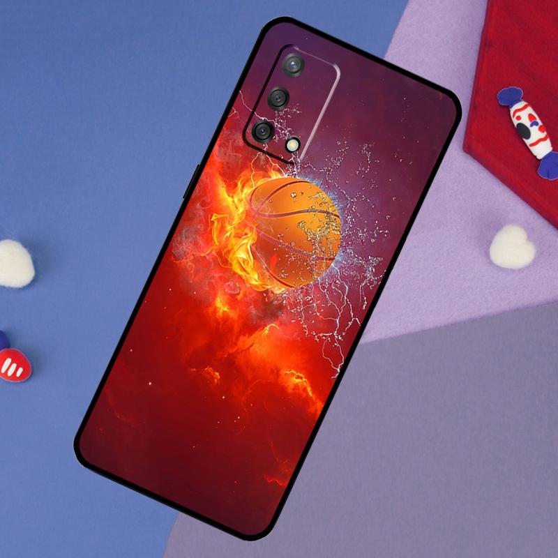Basketball On Fire Case For Oppo A17 A60 A40 A80 A16 A76 A96 A98 A58 A78 A18 A38 A57 A74 A54 A94 A15 A5 A6 Pro