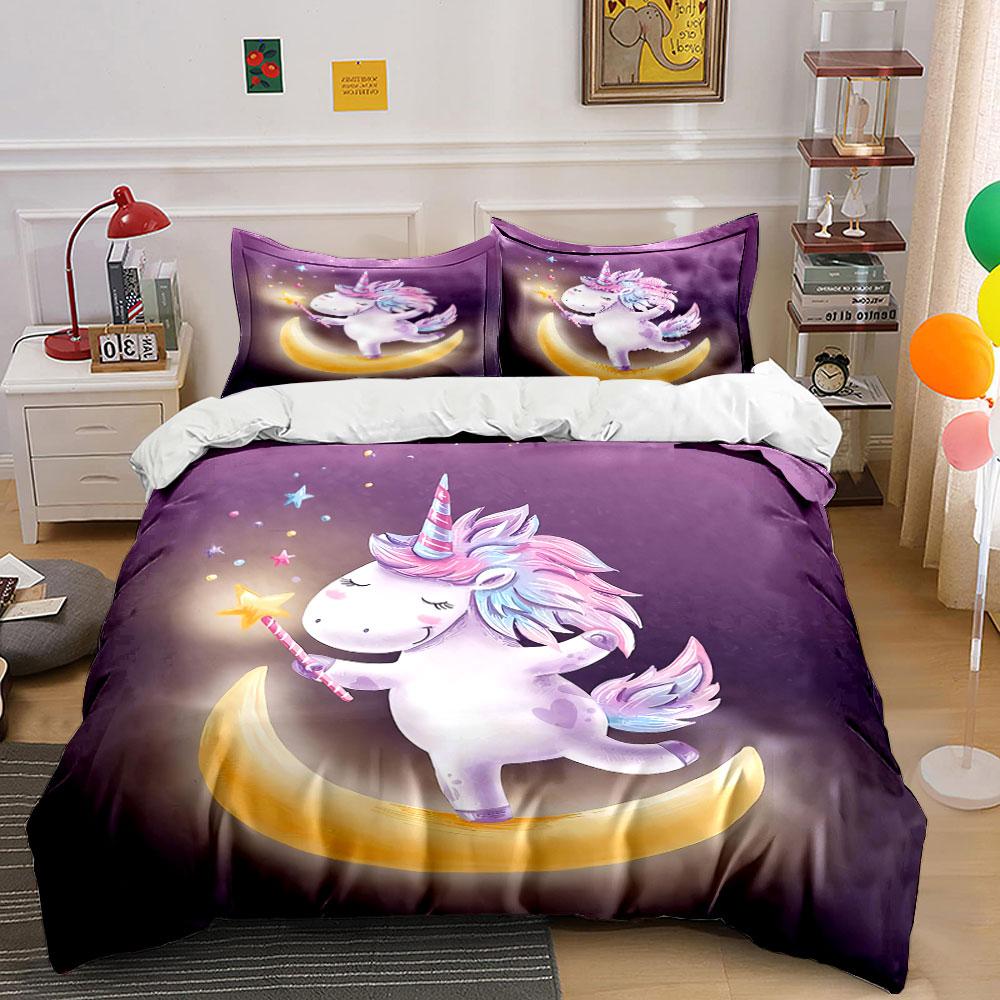 Magical Unicorn Bedding Set Bedding Duvet Cover Set Duvet Cover Pillowcases (1 * Duvet Cover 2 * Pillowcases, without duvet insert)