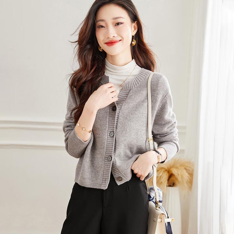 Женский кардиган из 100% шерстяного трикотажа