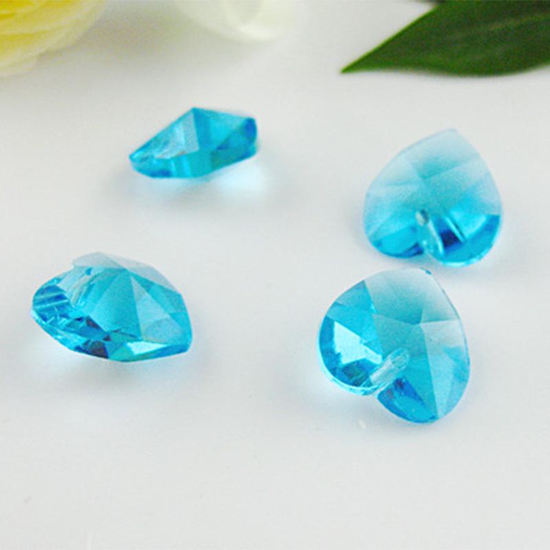 Аксессуары Подвески Изготовление ювелирных изделий Разноцветные стеклянные подвески Свободные разделительные бусины Craft DIY 10 шт 14 мм Кристалл Сердце