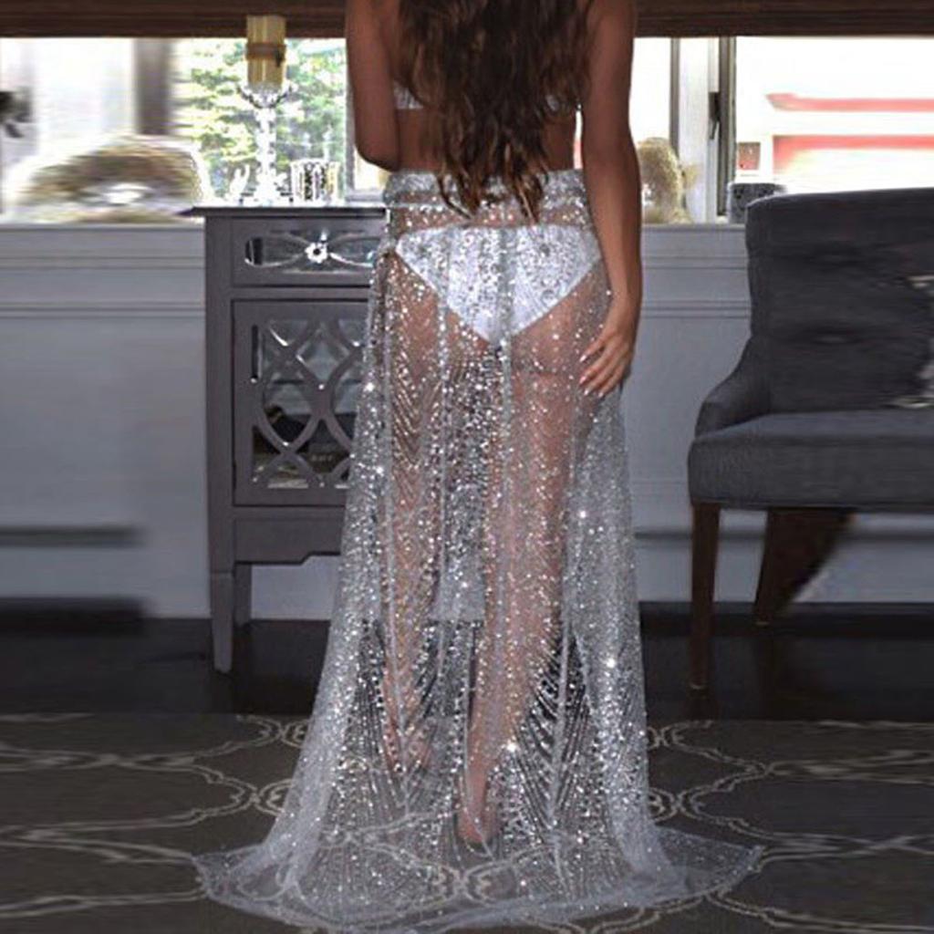 Пляжная накидка, бикини, пайетки, купальники, накидка, саронг, с запахом, парео, юбка, купальник