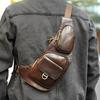 Retro Genuine Leather Chest Bag Men's Top-grain Cowhide Crossbody Bag Versatile and Casual Men's Crossbody Bag