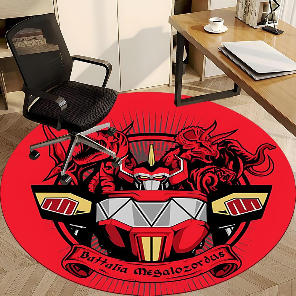 1 шт. Круглый коврик для офиса Power Rangers, Нескользящий, Мягкий и прочный офисный коврик для декора интерьера, Идеально подходит для офиса, Красивое украшение