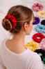 Jedwabna gumka do włosów scrunchie mulberry 6A czerwona S premium