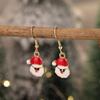 New Christmas Drip Oil Stud Earrings: Red & Green Tree, Snowman, Boots, Bells – Cute Cartoon Jewelry