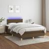 Maison Exclusive - Sommier à lattes de lit matelas et LED marron foncé 120x190 cm