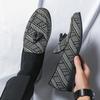 Модные Роскошные Дизайнерские Новые Ретро Мужские Туфли из Патентной Кожи с Заостренным Носком и Кисточками Лоферы Мужские Свадебные Выпускные Туфли
