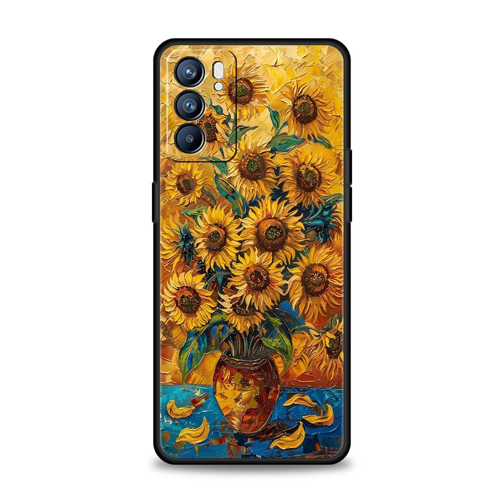 Чехол Van Gogh Starry Night цветок Для Oppo Reno13 Reno12 Reno11 F Reno10 Pro A54 5G Find X5 A9 A57 A78 4G A79 A80 A98