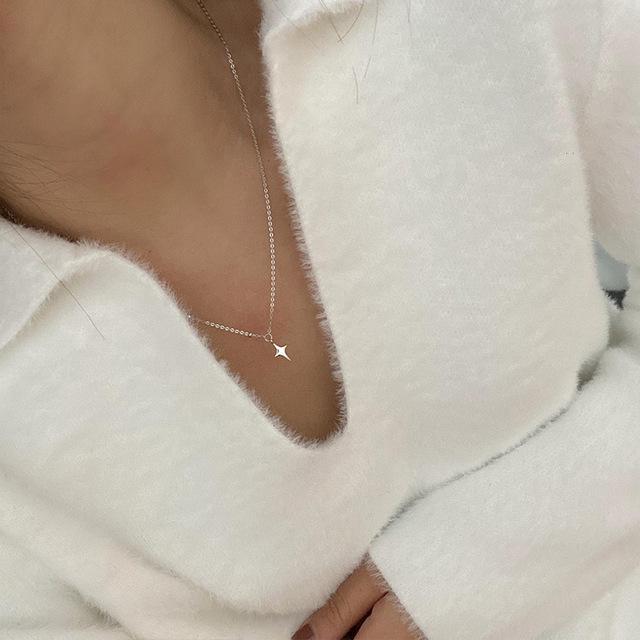 S925 серебро круглая звезда кулон ожерелье для женщин ключица цепочка Свадебная вечеринка подарок ювелирные изделия