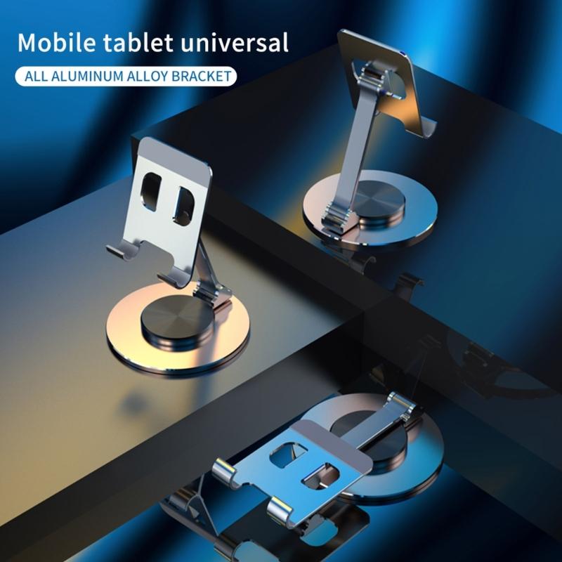 Stable & Portable Aluminum Phone Holder with 360° Rotating Base Perfect for Video Viewing Gaming & Recipe Checking Gift
