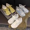 Легкие мягкие маленькие туфли для моральной подготовки для женщин, новые для весны и лета 2025 года, повседневные студенческие спортивные туфли на шнуровке в стиле Форреста Гампа