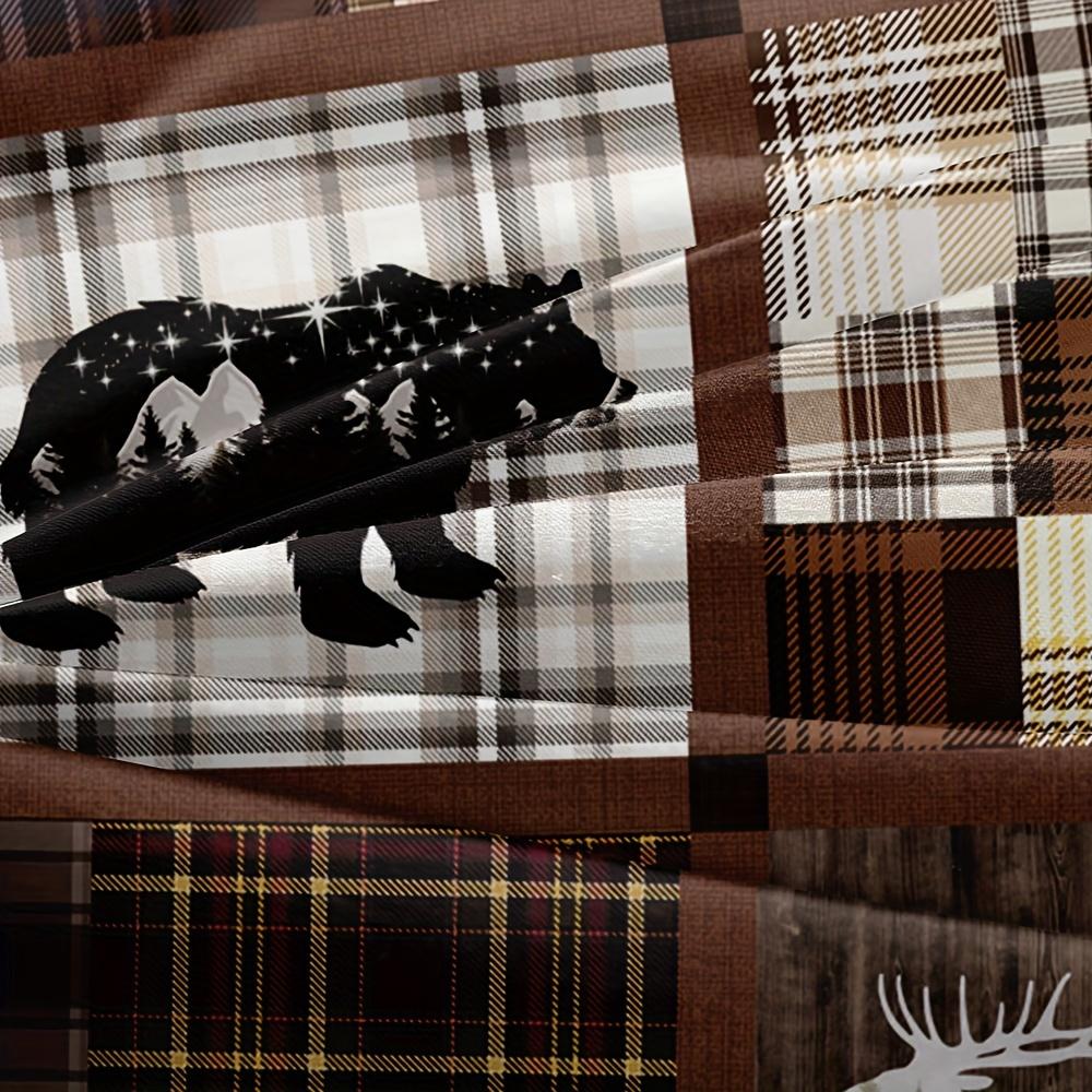 Rustic Retro Style Series Animal Puzzle Print Bedding Set Soft Comfortable Duvet Cover For Bedroom 1*Duvet Cover+2*Pillowcase