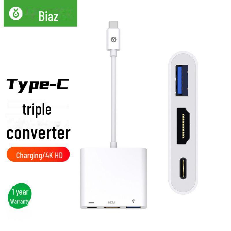 Док-станция Biaz USB-C: Адаптер 3-в-1 Type-C - HDMI с поддержкой питания