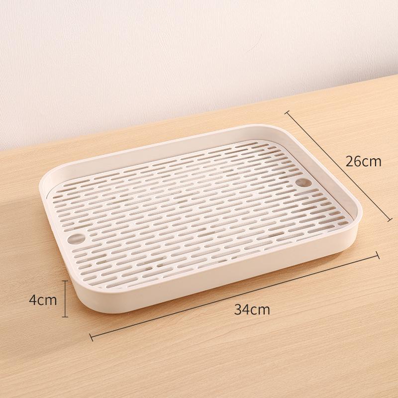 1pc Drain Tray Creative Filter Double Layer Non Slip Water Control Kitchen Cup Tableware Tea Tray Plastic Storage Box Household