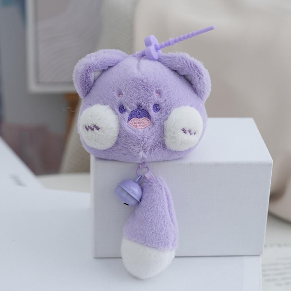 PP Cotton Cat Plush Keyring Long Tail Plush Cat Doll Pendant Plush Cat Keychain Bag Pendant