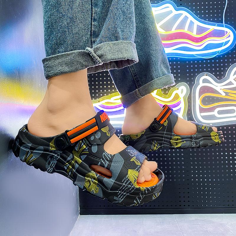 Новые мужские сандалии большого размера на толстой подошве легкие тапочки мужские модные повседневные спортивные сандалии дышащая пляжная обувь для мужчин