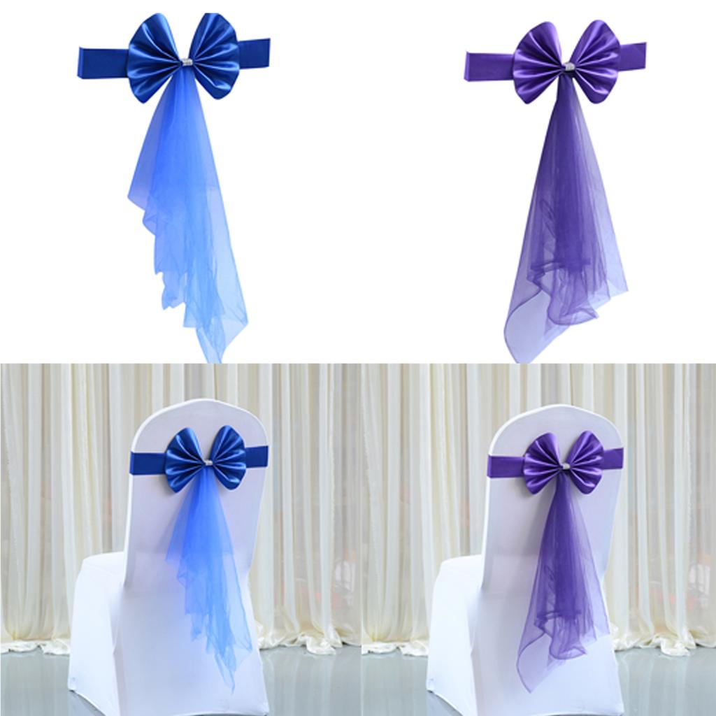 6pcs Elastic Chair Ties Spandex Chair Sashes Bows Stretchable Chair Sash Bows for Reception and Ceremony Decorations