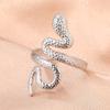 Stainless Steel Rings Minimalist Geometric Personality Snake Adjustable Open Ring Fashion Trending Ring For Women Zircon Gifts