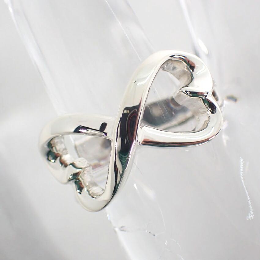 [Б/у] TIFFANY/Tiffany 925 Двойное кольцо с любящим сердцем/Нет. 11/г457-46