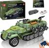MOULD KING Half Track Vehicle Block Kit Remote APP Control German Military Collection Model Set Ideal Adult Gift for Military Enthusiasts 1298PCS