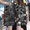 Мягкий силиконовый чехол с рисунком линии астронавта для Samsung A55 A35 S24 Xiaomi Redmi Note 13 Poco C65 iPhone 15, противоударный защитный бампер для камеры