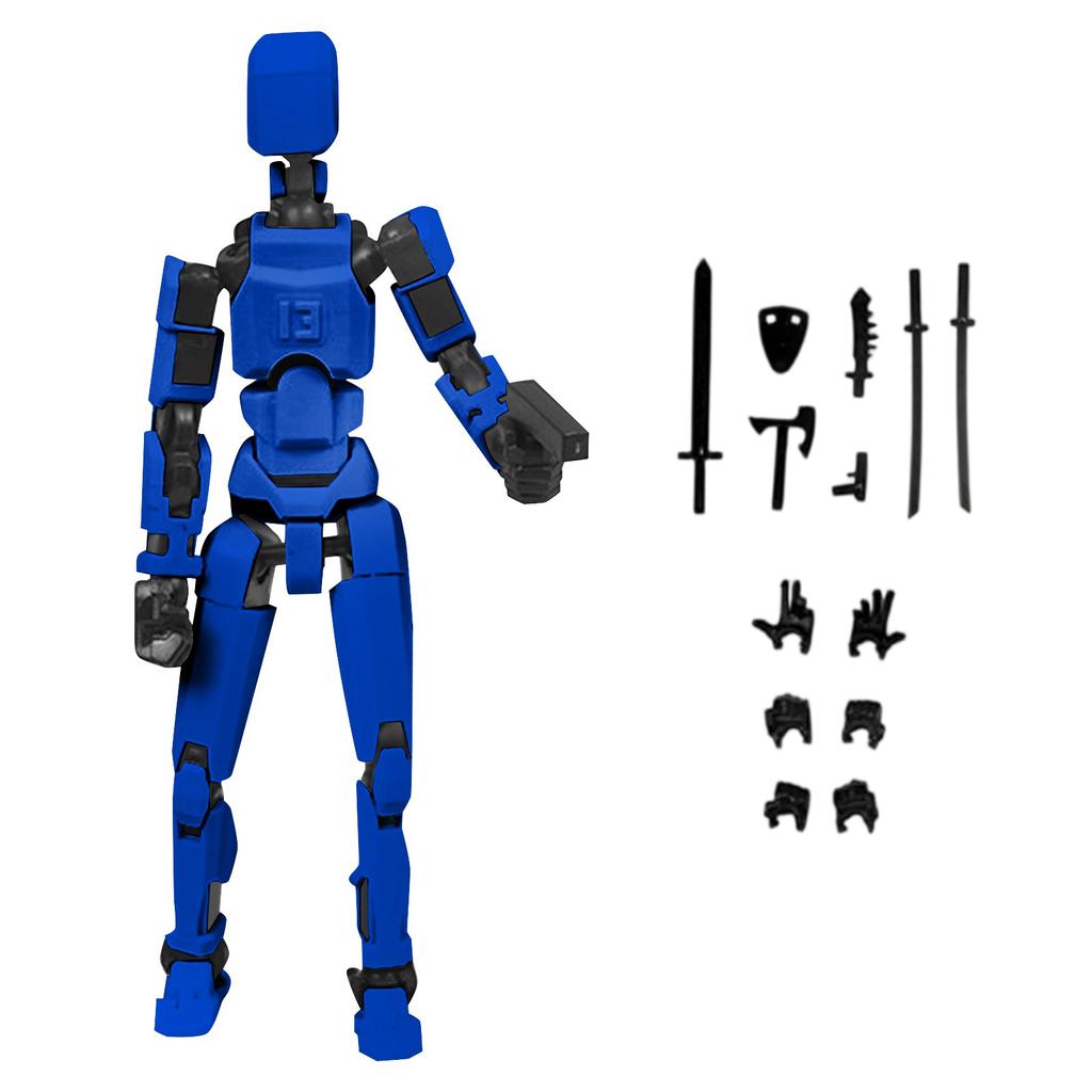 Articulated Action Figure with Interchangeable Parts and Accessories, Durable Red Design for Creative Play and Collecting