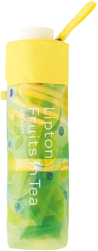 Потому что Lipton Женский прозрачный складной зонт, Фрукты в чае Мини, Зеленый, B-055262