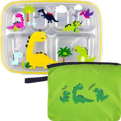 Набор ланч-боксов Cool Dino, тарелка + крышка + сумка, разные цвета, популярные корейские товары для родителей