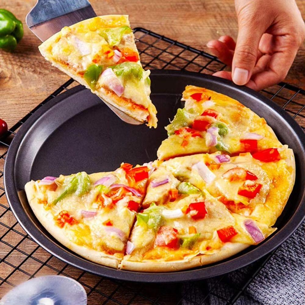 3Pcs/Set Easy Demoulding Pizza Mould Carbon Steel Pizza Oven Tray Shallow Round Pizza Plate Oven