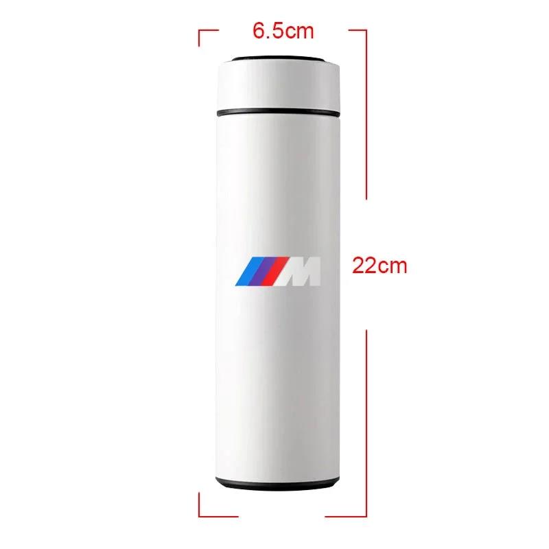 Car Sticker Food Grade 304 Stainless Steel 500ml Car Emblem Smart Temperature Display Thermos Cup Accessories For BMW G32 F40