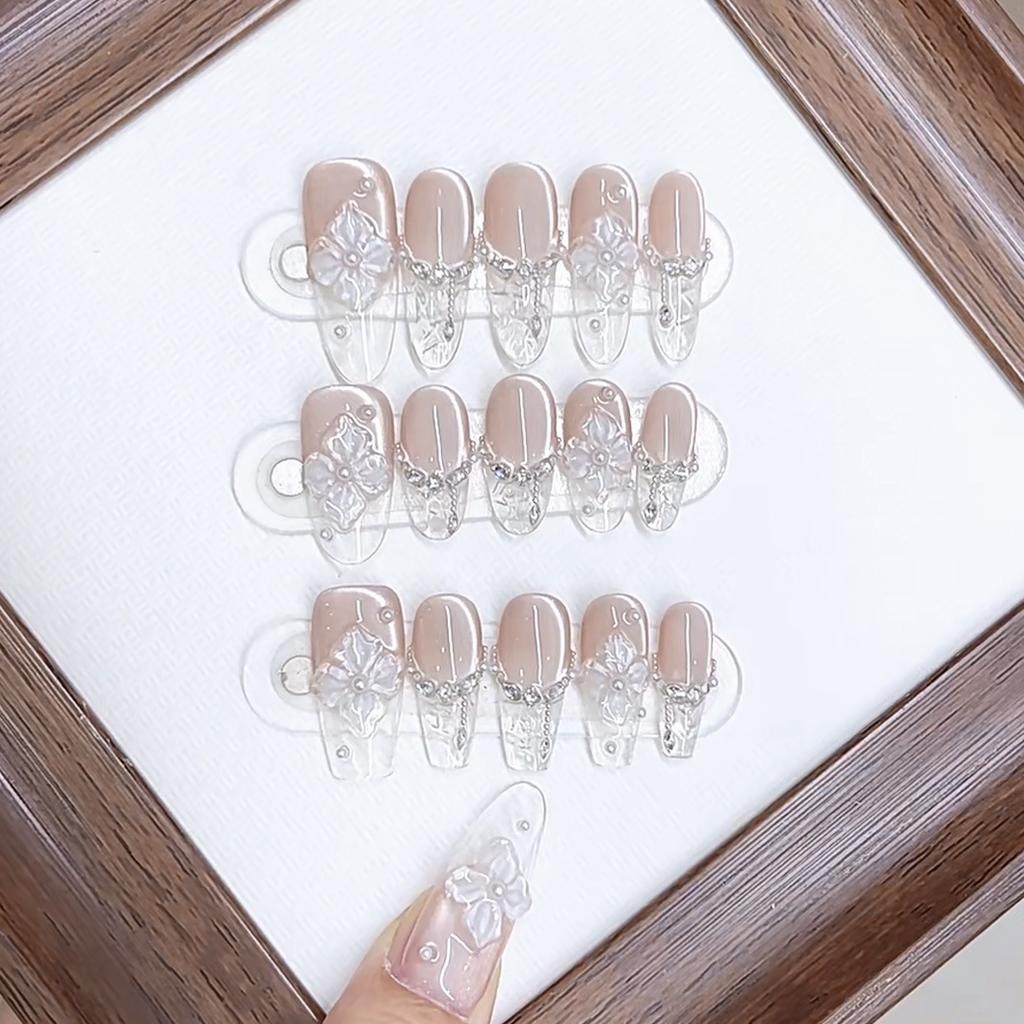 Ручная работа Броненосец Весенне-летний Прохладный Стиль Ледяной Прозрачный Стеклянный Трехмерный Расписанный вручную Наклейка для ногтей "Кошачий глаз"