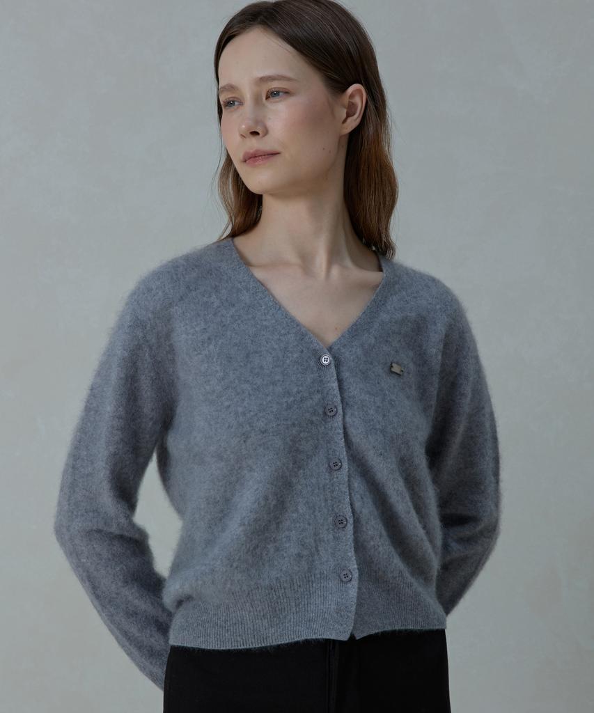 Aheule Noelle Цельновязанный Кардиган из Кашемира и Шерсти_Серый