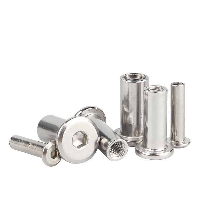 5/ 10/ 20pcs M3 M4 M5 M6 M8 304 Stainless Steel Large Flat Hex Hexagon Socket Head Rivet Connector Insert Joint Sleeve Cap Nut
