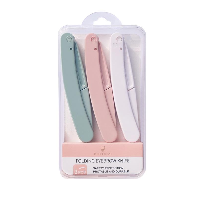 Женский триммер для бровей, 3 шт., бритва с защитой от царапин, инструменты для макияжа, безопасная складная бритва для лица