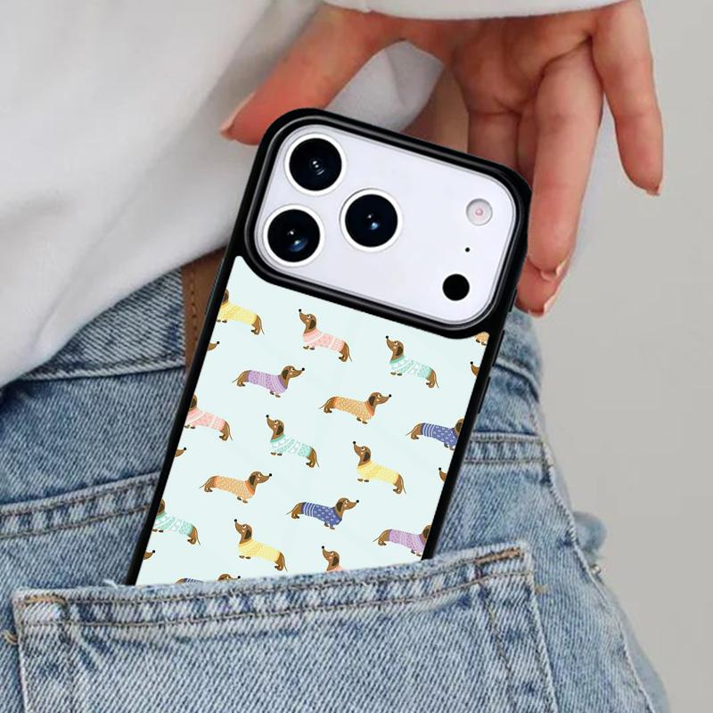Мультяшный чехол для телефона с таксой (сосисочной собакой) для iPhone 16e 15 14 13 12 17 Pro Max Plus Air 17pro Cover Coque