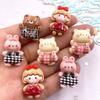 10Pcs Resin Colorful Kawaii Girl Rabbit Cats Bear Flat Back Stone Figurines Christmas Decor Accessories DIY Bow Scrapbook Crafts