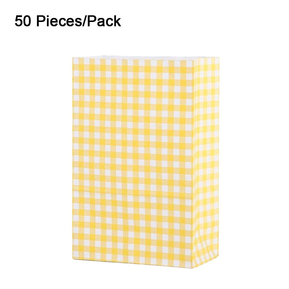 Kraft Paper Gift Packaging Bags Colorful Plaid Candy Bags Checkered Gift Bags for Christmas