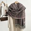 Versatile Imitation Cashmere Tassel Soft And Sticky Plaid Scarf For Women'S Winter Luxury New Fashionable Thickened Warm Shawl