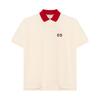 Gucci Мужская футболка-поло с контрастным воротником и логотипом, короткий рукав, темно-синяя 574086-XJA6C-9244