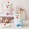 Cartoon Pen Holder Multifunctional Makeup Brush Holder Kitchen Storage Cup Cute Desk Organizer with Lid for Office Home