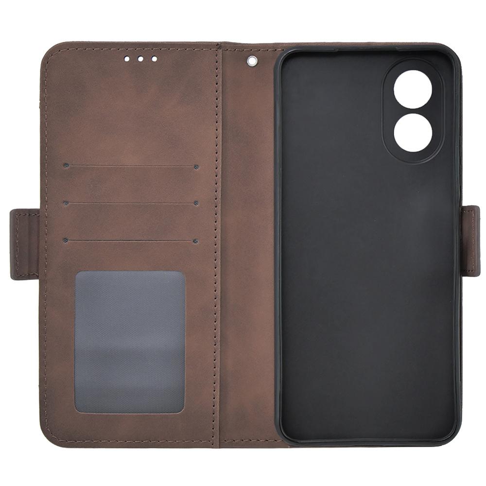 Flip Case for Oppo A38 / A18, Card Slot, Brown