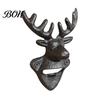 Decorative Wall Bottle Opener Elk Cow Head Opener, Mounted Beer Cap Remover, Rustic Iron for Home Bar, Industrial Decor Cast