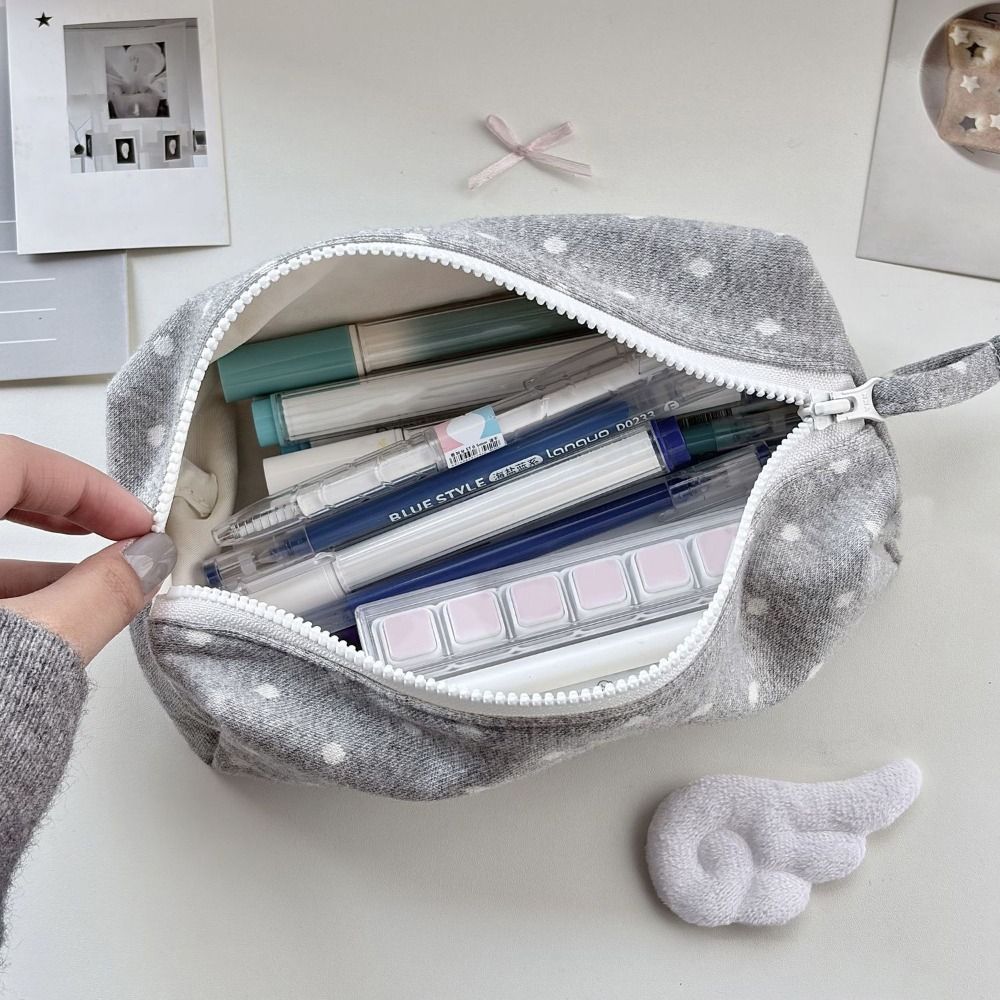Sweet Pencil Case Large Capacity Zipper Stationery Pouch Desktop Organizer Makeup Bag Student
